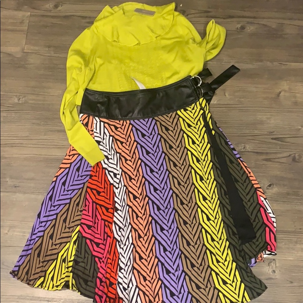 New York & Company pleated wrap skirt